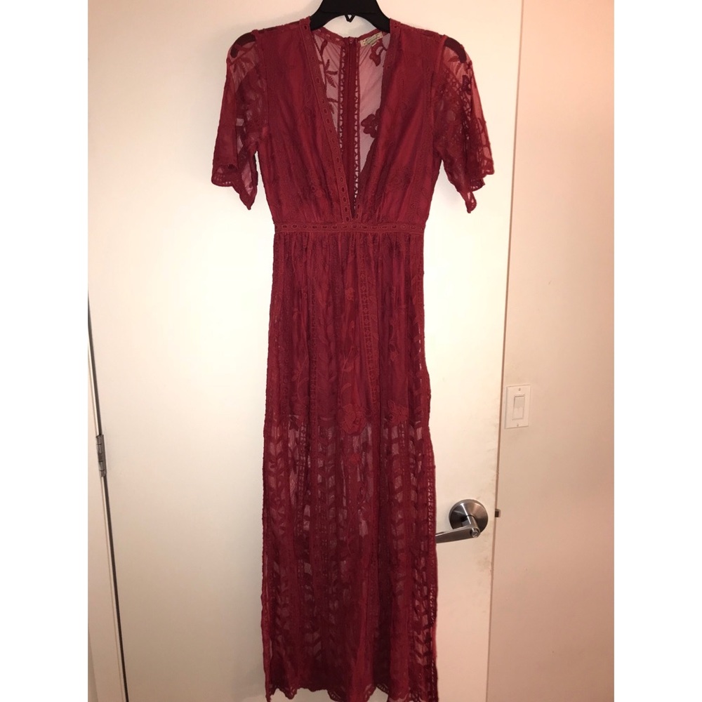 Red maxi romper